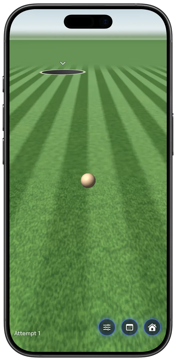 The Daily Challenge: a round target on the floor ahead of the ball.